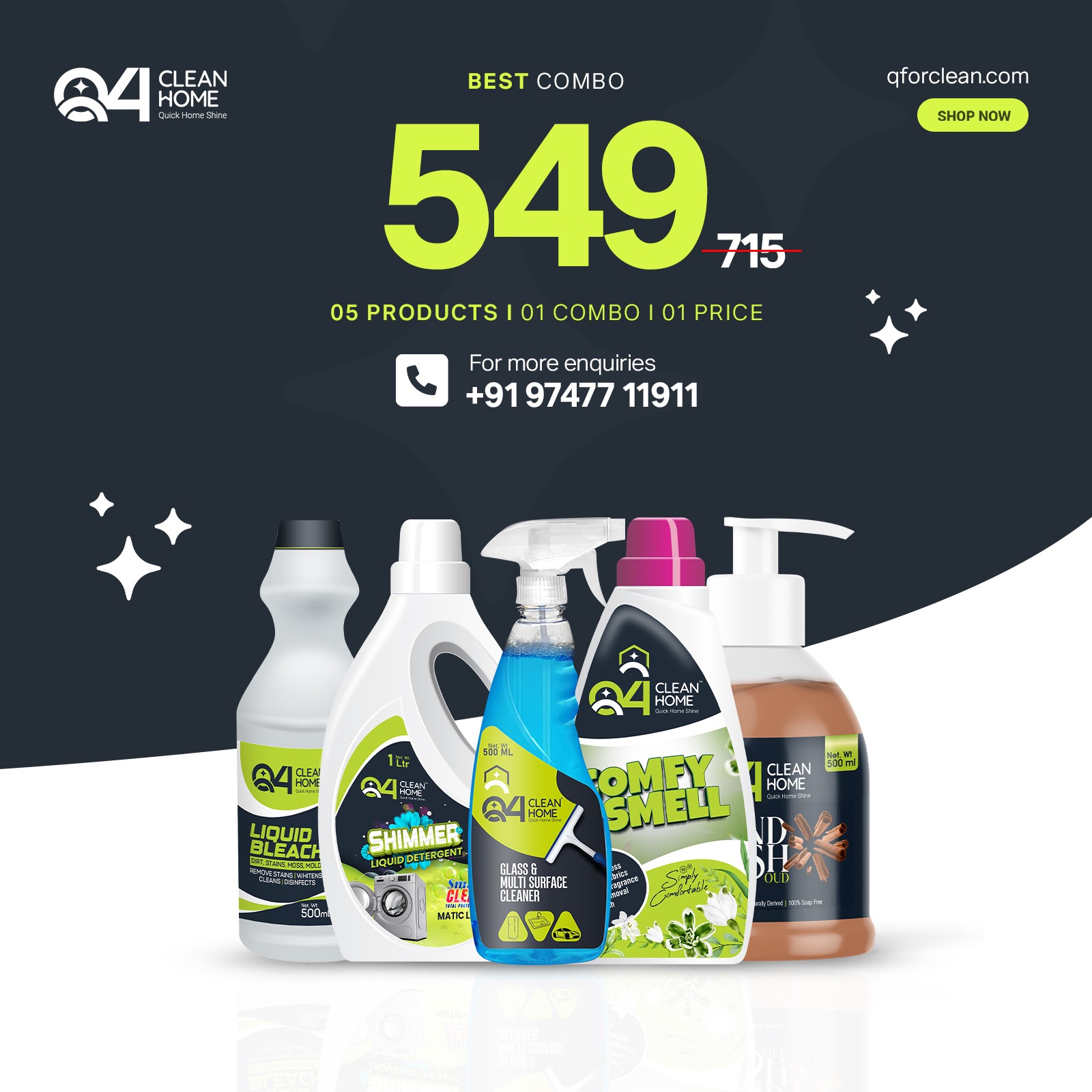 Clean Home Premium Hygiene Combo – 5 Products Pack